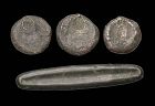 Rare set of Thai and Laotian primitive money in silver and bronze