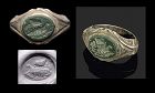 Massive Roman Naval signet ring, w Jasper intaglio, c 1st-3rd. cent AD