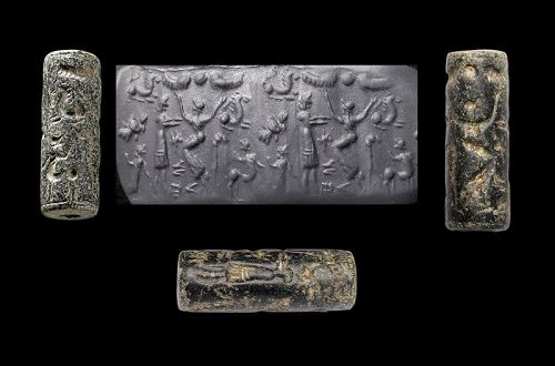 Huge serpentine cylinder seal West/north Mesopotamia, 2nd. mill. BC