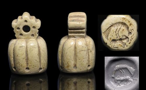 Lovely Levantine beige stone stamp seal, 1st. mill. BC