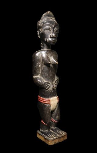 Rare early wooden Baulé Female Figure, ex. Robert Jacobsen