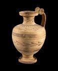 Massive Greek oinochoe with rotelles at the handle 4th century BC.