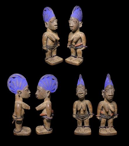 Museum quality pair of female Yoruba Twins, Nigeria, Eruwa