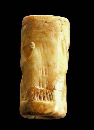 Fine large Akkadian shell cylinder seal, ca. 2340 - 2193 BC.