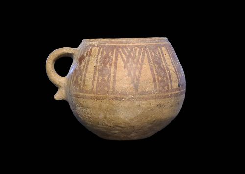 Large Ancient Near Eastern pottery jar w handle, c. 2nd. mill. BC