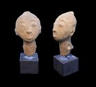 Pair of attractive african ceramic sculptures, pre 18th. cent.