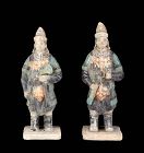 Superb pair of Ming Dynasty Pottery Soldiers, 1368-1644