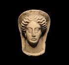 Greek Etruria, terraccota votive head of deity, c. 5th.-4th. cent. BC