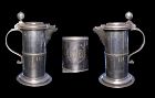 Rare Early pewter Flagon, mid 17th. cent, dated 1694!