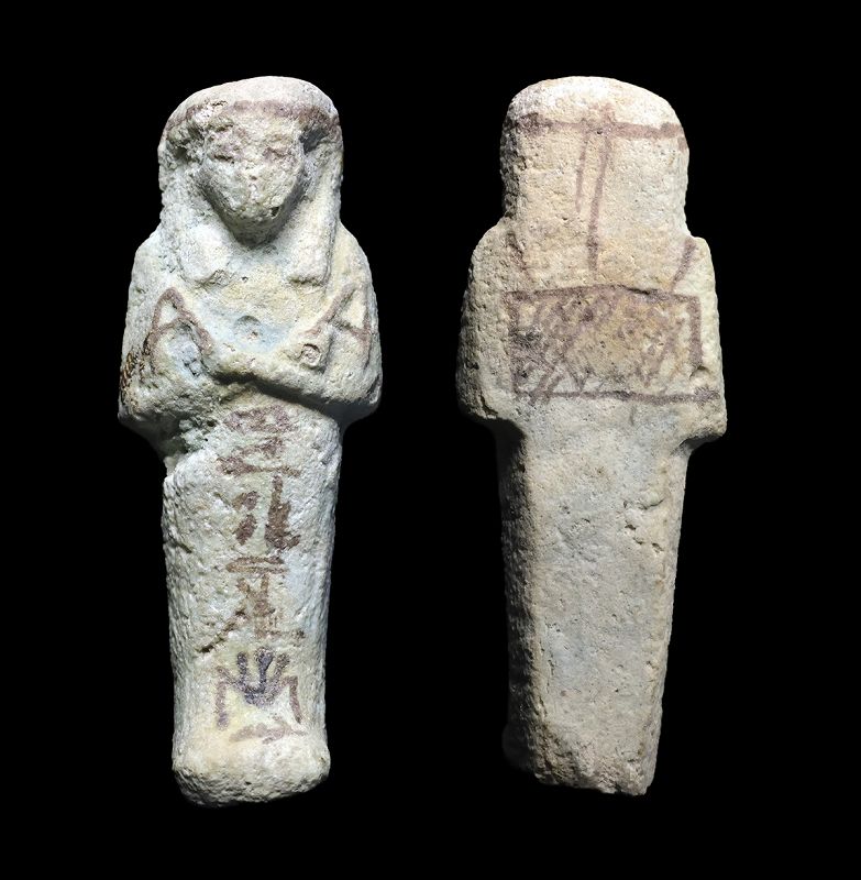 Egyptian Inscribed Faiance Ushabti, 21st. dynasty, ca 1085-713 BC