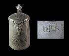 Rare and exceptional German / Hamburg? pewter jug dated 1653!