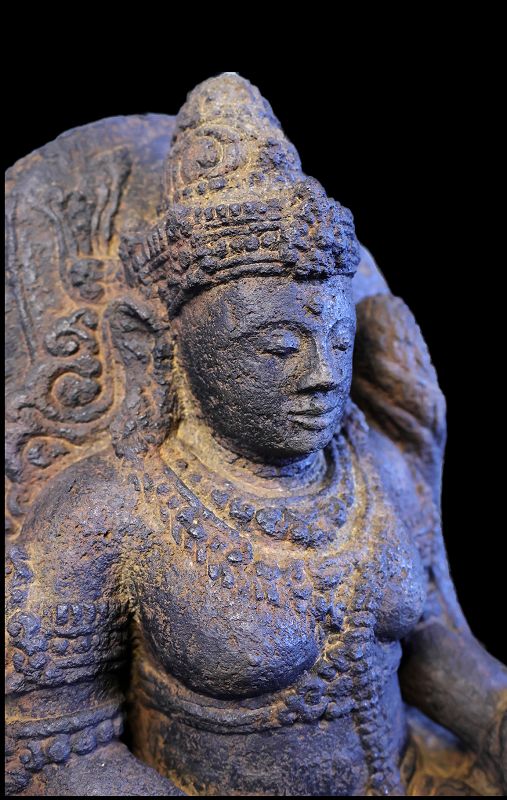 Seated stone Figure of a female Bodhisattva, Java, 9th-10th. cent.