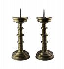 Pair of museum quality Gothic German pricket candlesticks, 1500-1550
