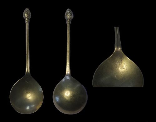 Early European gilt Laten Acorn spoon, Renaissance, English c. 1620