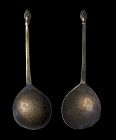 Early European gilt Laten Acorn spoon, Renaissance, English c. 1580