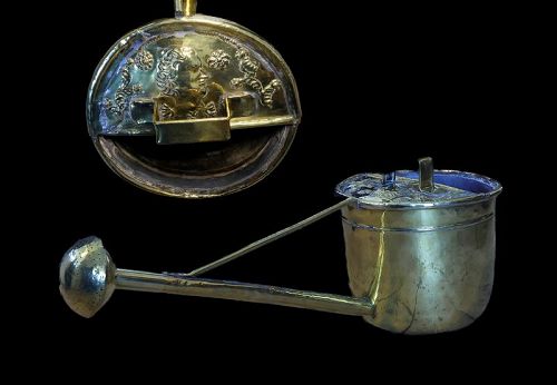 Large and rare early European brass watering can, 17th. cent!