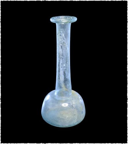 Superb large glass bottle unguentarium, Roman, 2nd.-3rd. cent. AD