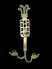 Large European zoomorphic brass double hook, baroque, 18th. cent.