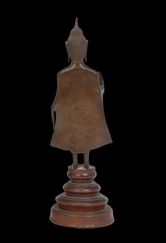Early standing bronze figure of Buddha Lanna / Laos, 17th. c.