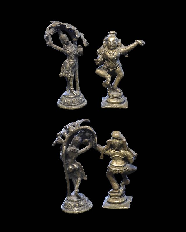 Pair of Hindu brass figures of deities, India / Nepalese
