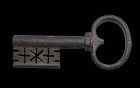 Massive and attractive iron strong box key, European, 16th. cent.