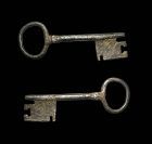 Lovely substantial European iron key, Renaissance, c. 15th. cent.