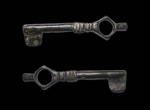 Large Byzantine bronze casket key, c. 6th.-9th. cent. AD.