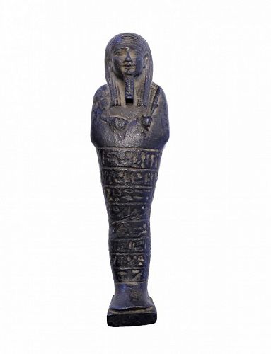 Important large faience Ushabti, Egyptian Late period, 664 - 332 BC