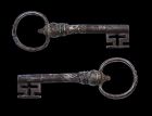 Fine large Gothic gate or strong door iron key, c. 1550