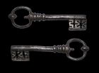 Rare large early strongbox key, Italian Gothic renaissance, 1500 A.D.