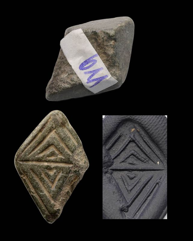 rare rhombic shape stone seal, Mesopotamia, 5th.-4th. mill. BC