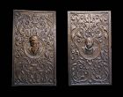 Set of two lovely dutch renaissance wooden panels w married couple!