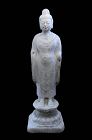 Large and rare white marble carving of Buddha, Tang dynasty (618-907)