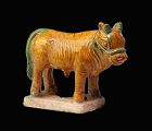 Finely glazed tomb pottery model of a Bull, Chinese Ming Dynasty