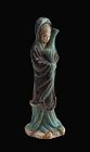 Tomb pottery female attendant, Chinese Late Ming dynasty, 1550-1600 AD