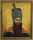 Painting of Fath-Ali Shah Qajar 24" x 30" Oil on Canvas with Frame