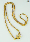 Vintage T Chain Custom Made Necklace in 24K Gold-44.86 Grams, 25" Long