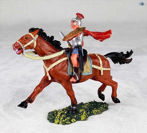 Pristine Vintage Elastolin Knight Soldier Mounted Horse Complete