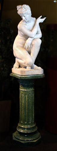 Antonio Frilli 19th C. Italian Marble Statue of Venus w/Column Base