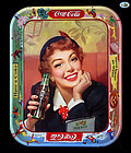 Excellent Vintage Coca-Cola Tin Tray - Menu Girl - 1953