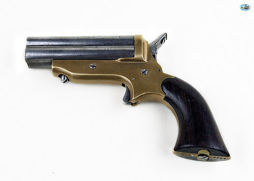 Antique 1840 Sharps 4-Barrel Pepperbox Pistol with Brass Frame