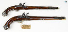 Pair of Ottoman Empire Silver Mounted Flintlock Holster Pistols