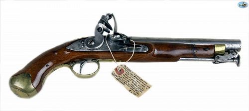 Antique 1800s British Military Light Dragoon Flintlock Pistol