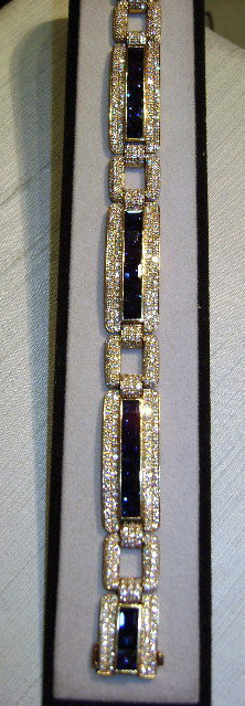 Magnificent Blue Sapphire-Diamond Bracelet 18K. Gold
