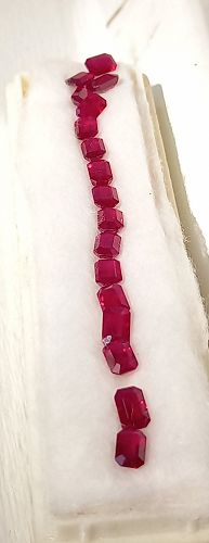 Extremely Rare Lot of Octagon Cut Genuine Siam Rubies