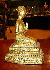 Gilt Bronze Rattanakosin Bronze Disciple in adoration