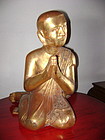 Gilt, Large Wooden Disciple-Monk, 19th Century