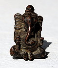 Fine  Bronze Elephant God GANESH (Amulet Size)