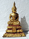 Small  Gilt Thai Bronze Rattanakosin Buddha