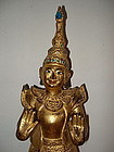 Museum Quality Gilt Wooden Burmese Nat, 19th Century